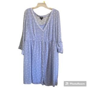 Torrid 2x plus size dress baby blue floral pastel